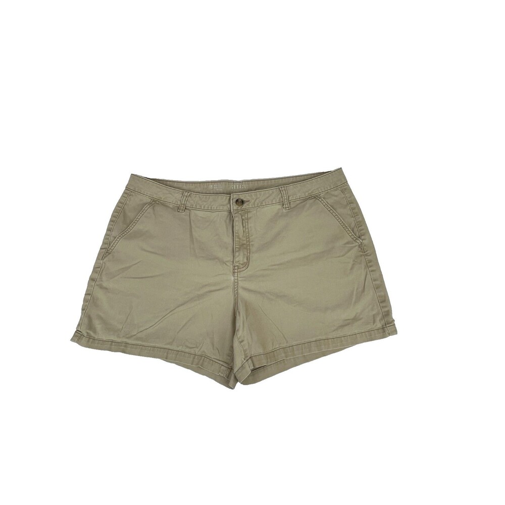 a.n.a. Khaki Shorts Womens 18 Zip/Button Preppy School Uniform Summer Casual